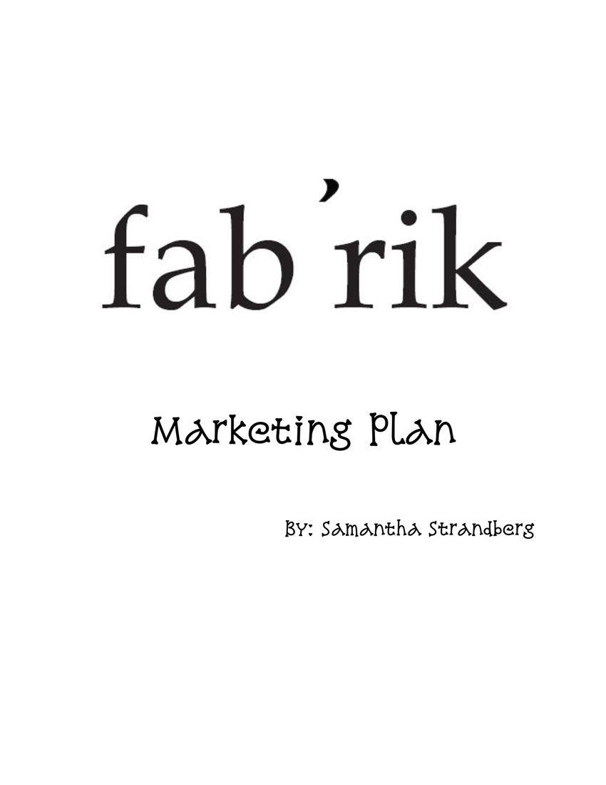 fabrik marketing plan